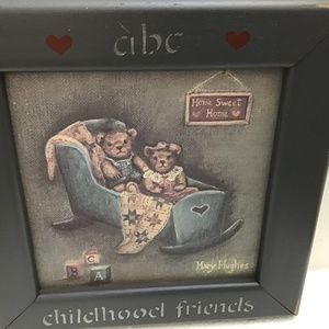 Wall Hanging Titled Childhood Friends by Mary Hughes Nursery Farmhouse